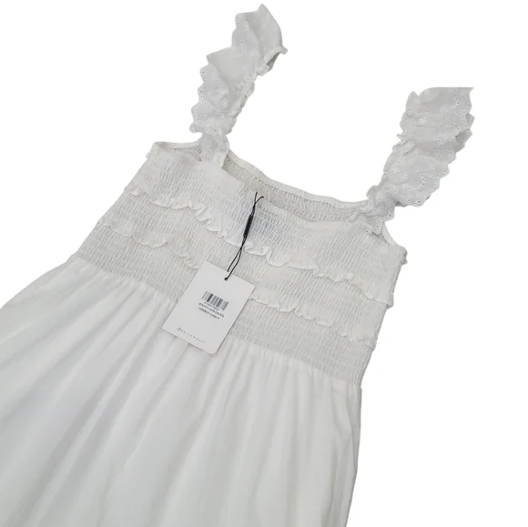 NWT Hello Molly Let Me Fall In Love White Midi Dress Lace Ruffles Women’s M - Picture 8 of 17